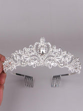 Pear Cut Stone Crown Wedding Headpieces